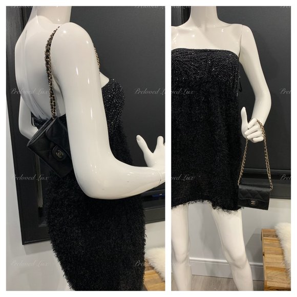 Authentic CHANEL Black Caviar Mini Clutch Wallet Crossbody Bag  GHW - Picture 10 of 12